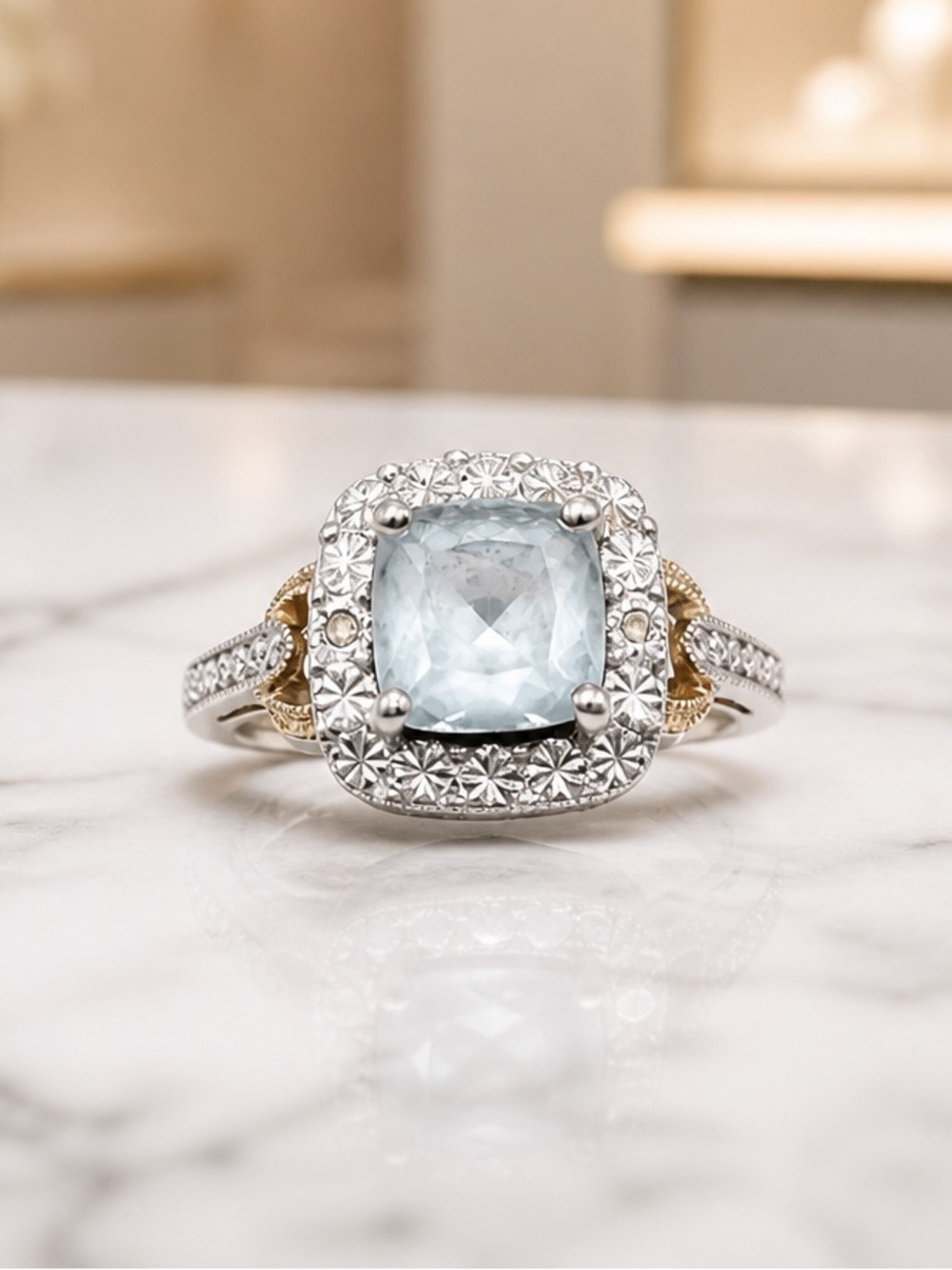 Size 6.5 Blue Topaz 925 Sterling Silver Ring